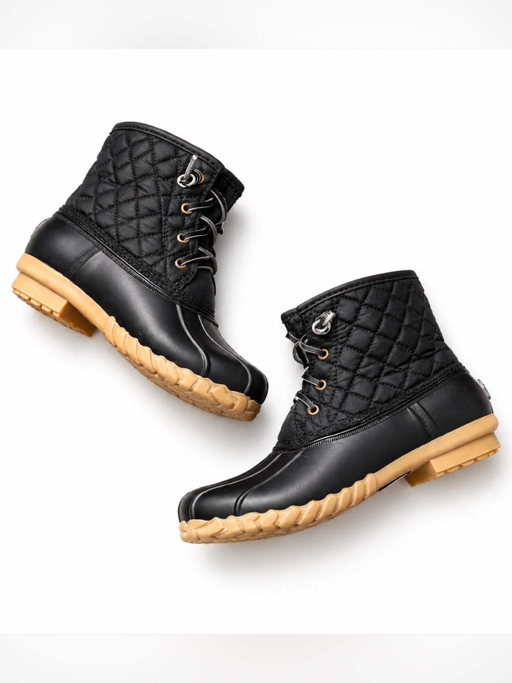 Nautica Dorsay Black and Tan Sole Duck Boots